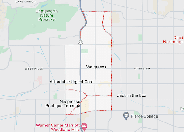 Canoga Park Area Map